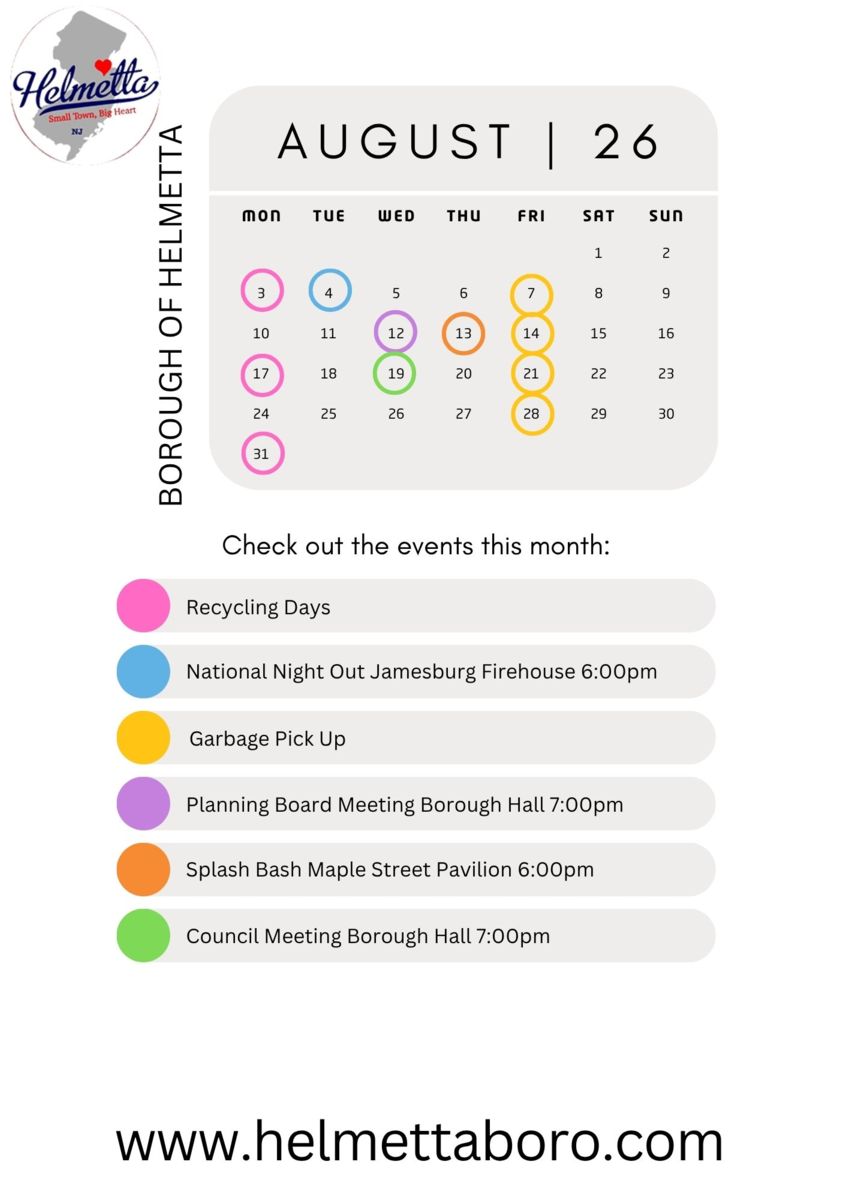 Monthly Agenda